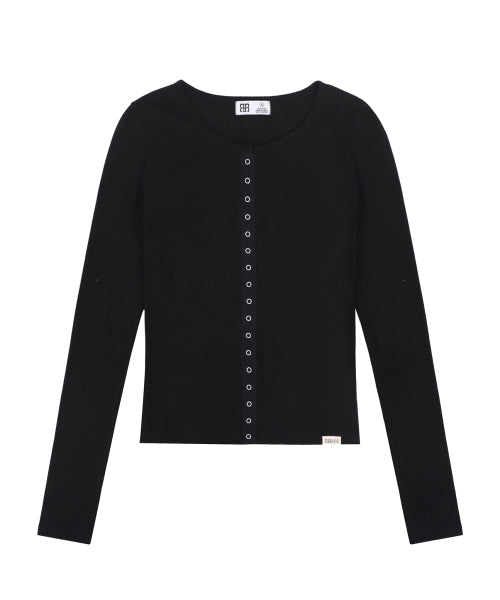 Punching Button Top - Black