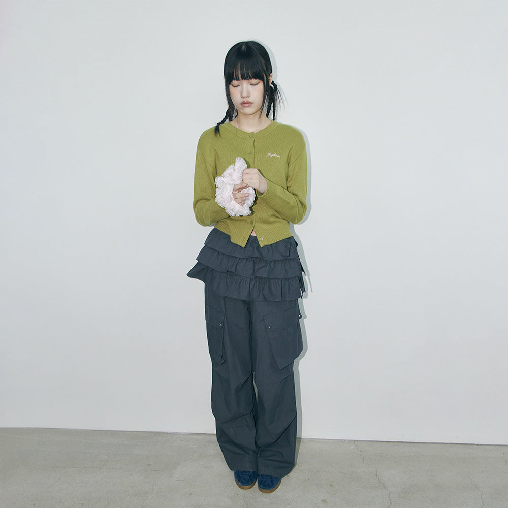 ◆fogdawn◆ Frill Layered Skirt Pants charcoal DA25SSP005CH Frill Layered Skirt Pants (charcoal) – Wishbucket