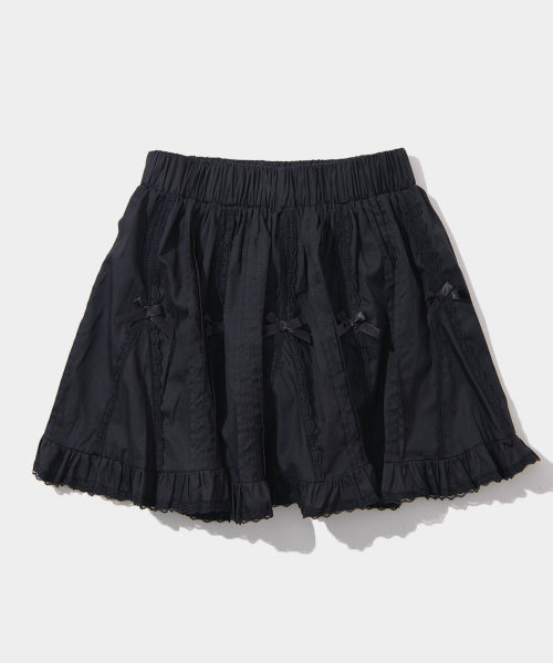 PLACE STUDIO Lace Ribbon Micro Mini Shorts Skirt [Black] - Size & Reviews | MUSINSA