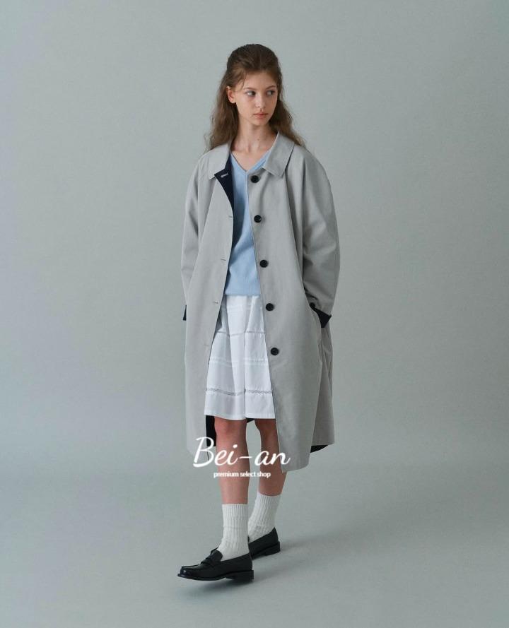 same day for Bian Eye / Gabriel Heather Reversible Coat Collar Color Overfit Double-Sided Trench ct (2 colors)