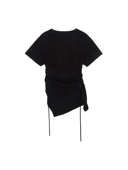MATIN KIM STRING SLIT DETAIL TOP IN BLACK - Size & Review | Musinsa