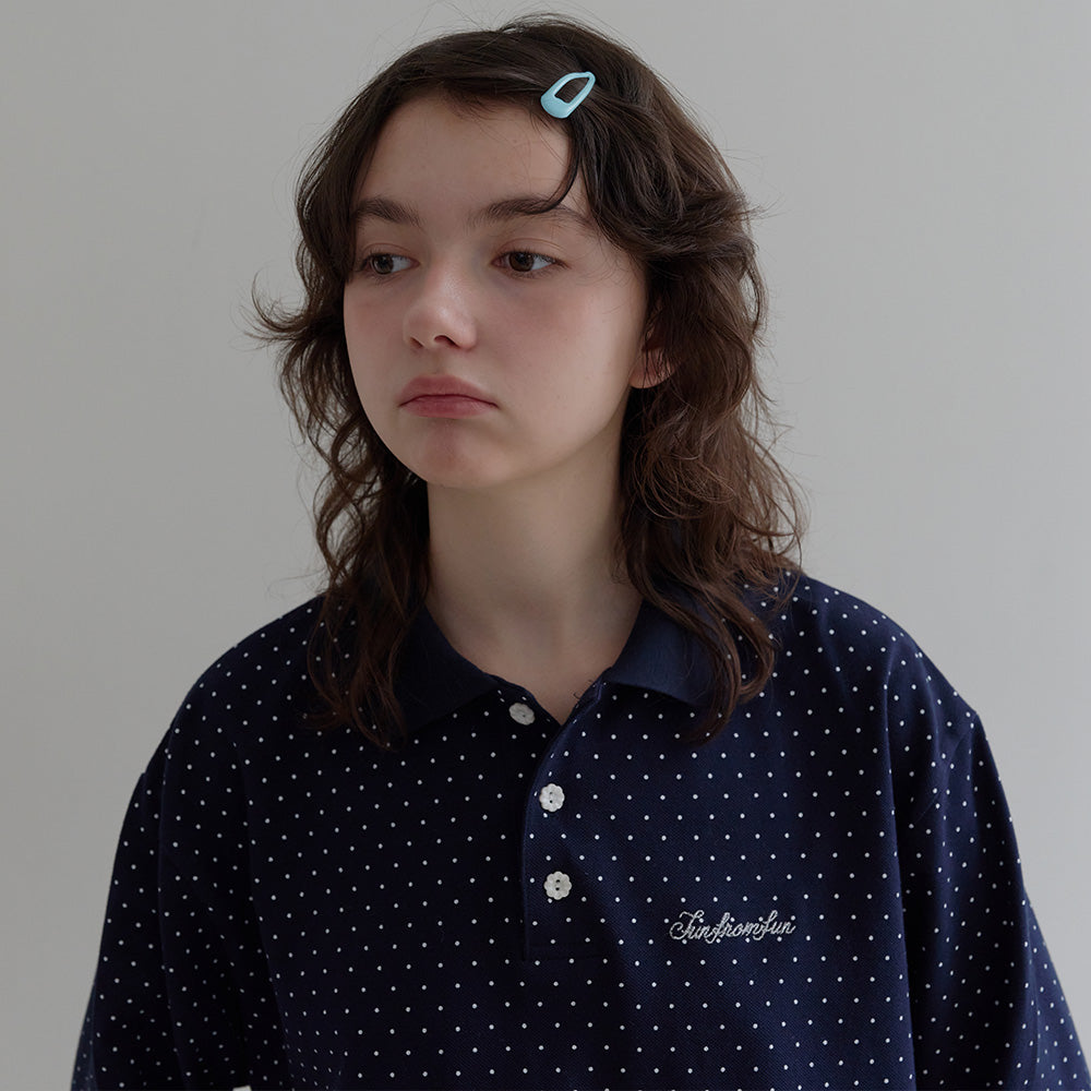 Gardener Dot PK T-shirt (Navy)