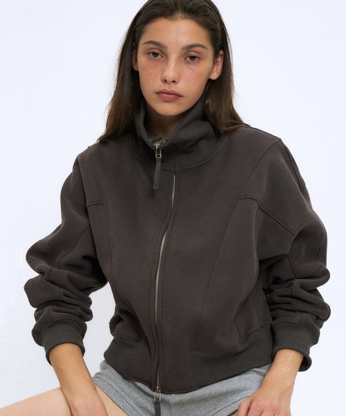 PARTIMENTO WOMEN Line Jersey Track Top_Charcoal Gray - Size & Reviews | MUSINSA