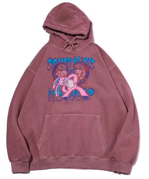 [Brushed Fleece] Mad Hoppy Pigment Hoodie in Indie Pink