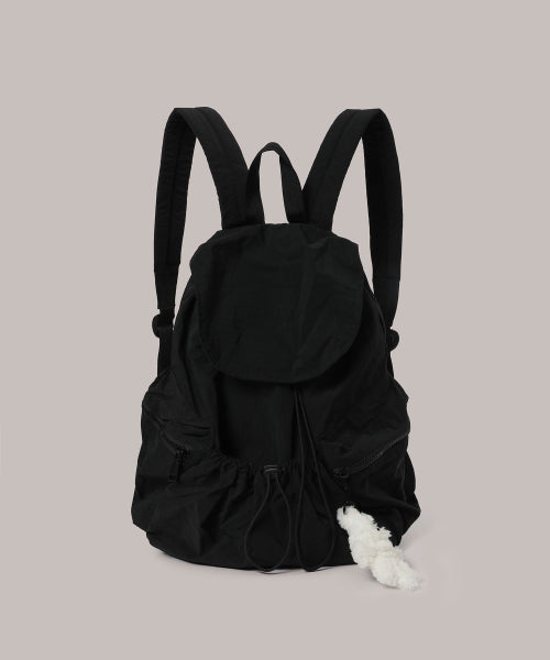 [Keyring Gift] Russell String Backpack - Black