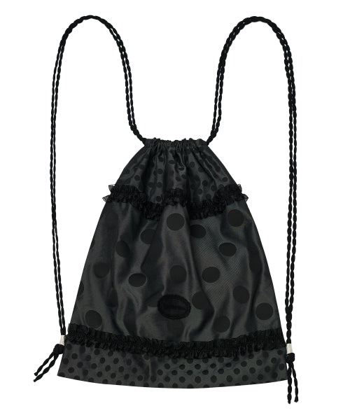 Ruffled Dotted Bag [Black]