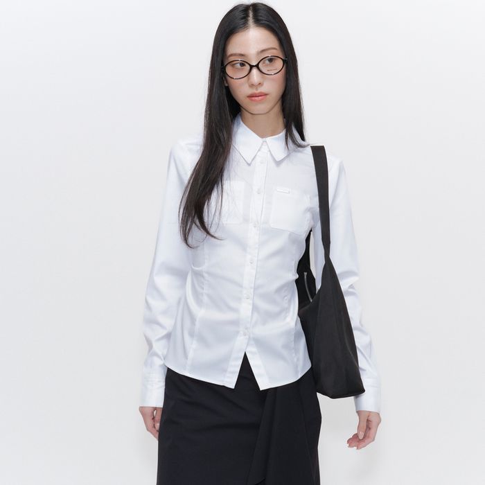 Pocket fitted shirt WHITE