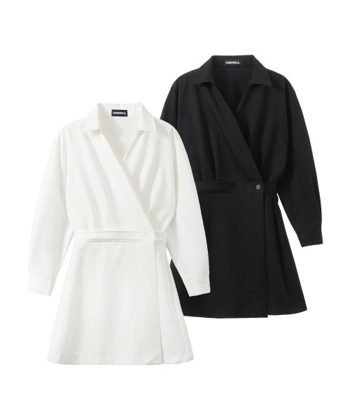 コーネルシャツラップミニドレス（2色）