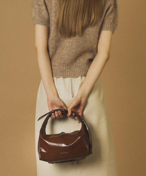 3way belted mini hobo bag - Brown