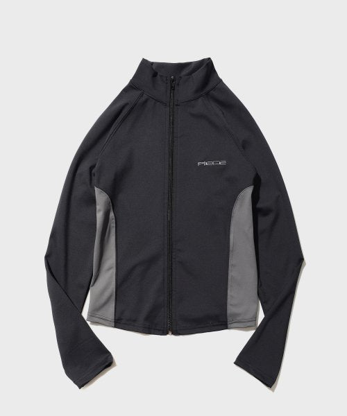 PIECE TEAM TRACK CROP JACKET (BLACK)