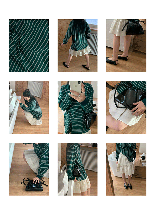 유이니 Numa stripe collar top (2color)