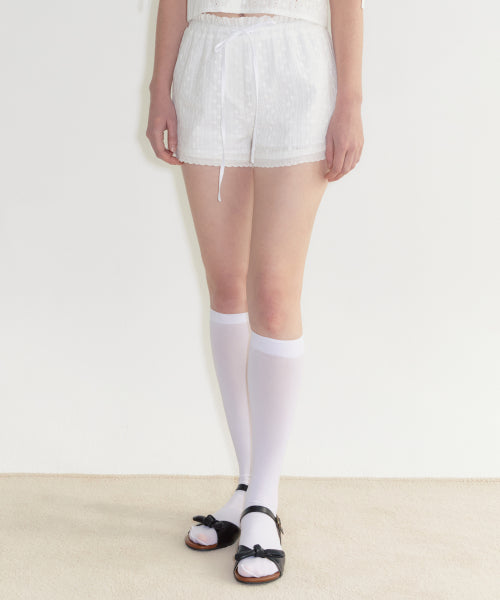 Eyelet Shorts (White)