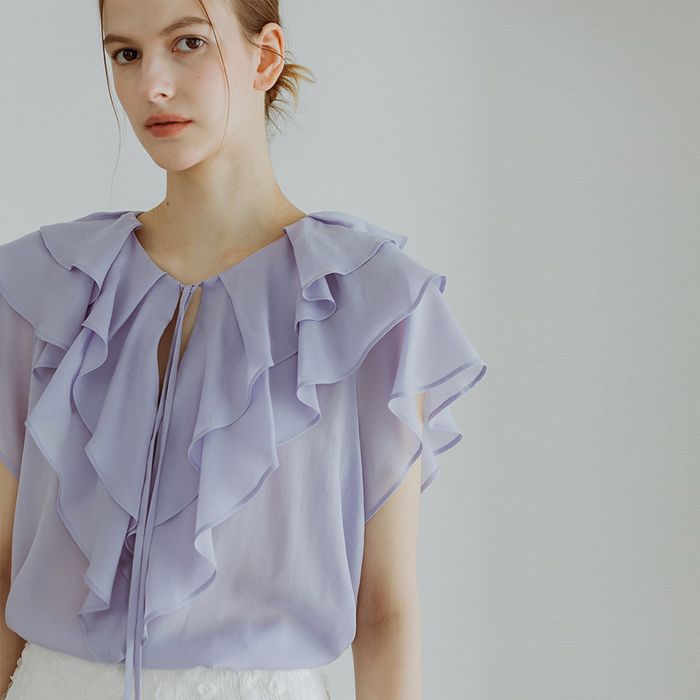 FRILL BLOUSE PURPLE Frill Blouse Purple
