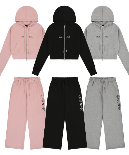[SET] Regular Fit Hooded Zip-Up Pants Set [3 colors]