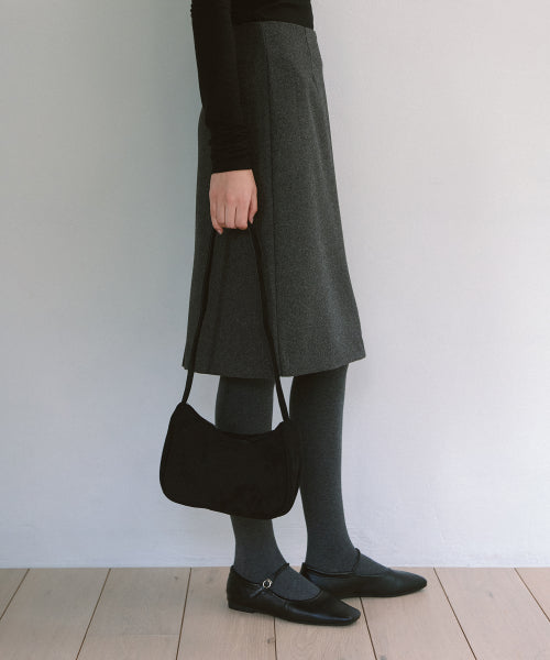 Soft Suede Mini Shoulder Bag - Black