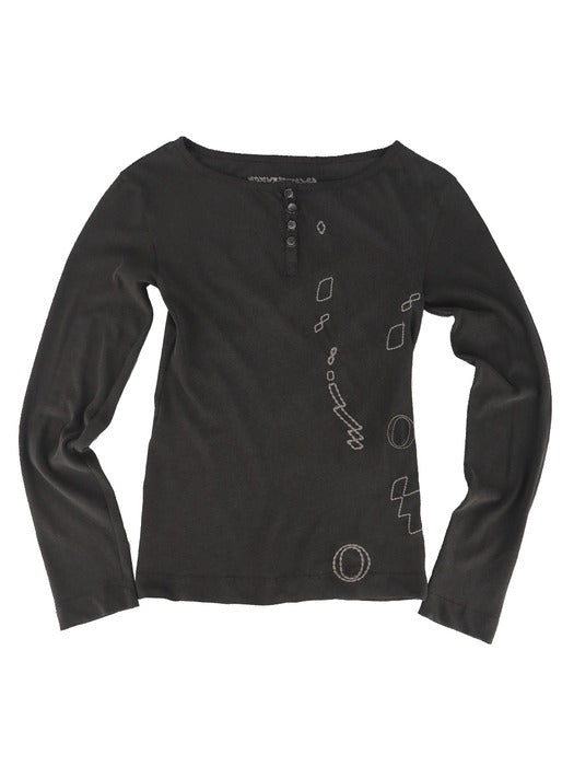Collapse Stitch Henley Tee