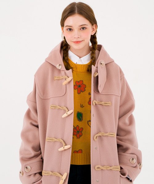 Oversized Duffle Coat (PINK)