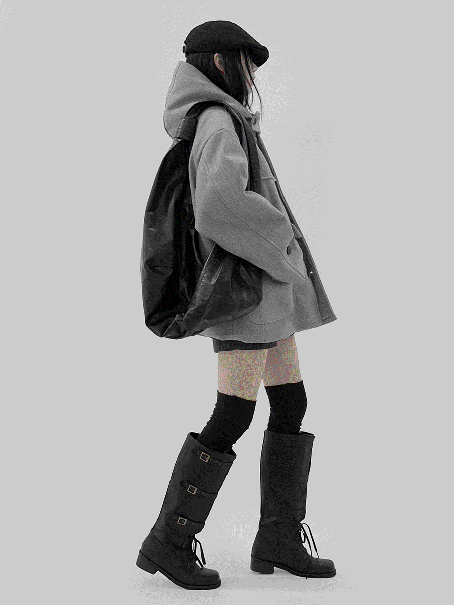 【mnem】(20% Wool) Leon padded half coat Menem Leon Padded Half Coat (2 colors) – Wishbucket
