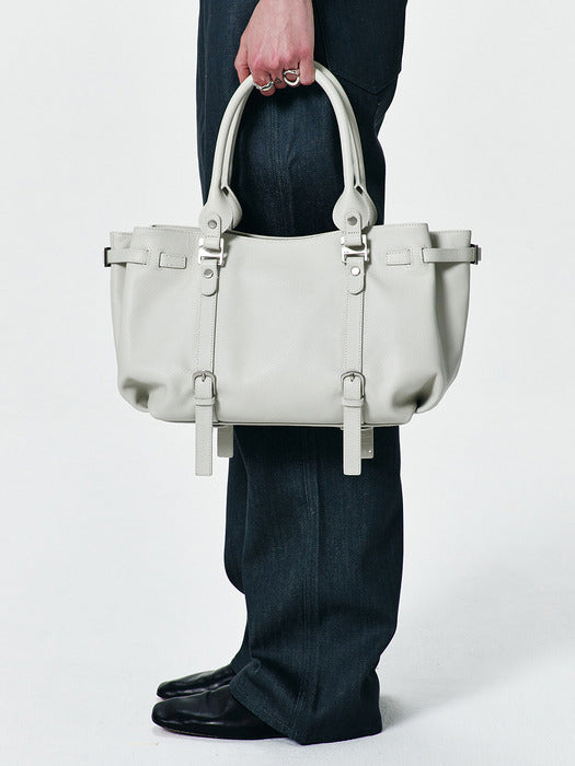 ★AHNI★ Ruskin tote bag_White grey Ruskin tote bag_White grey – Wishbucket