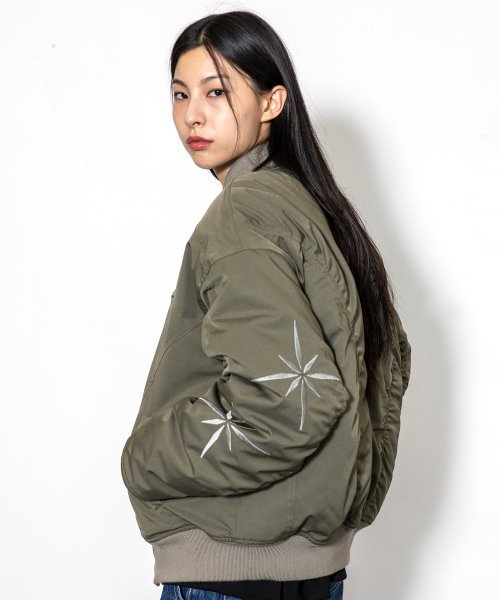 XJ107 Incision Shirring MA-1 Jacket (KHAKI)