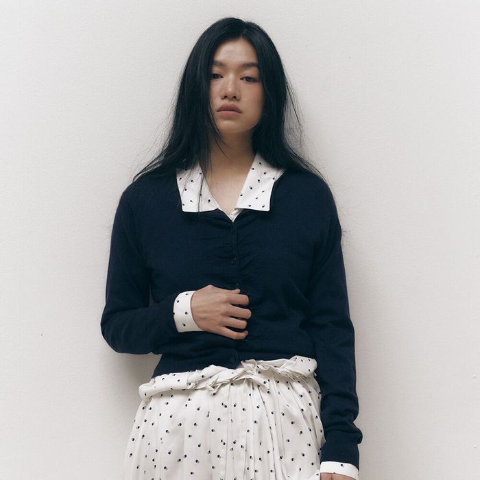 SHIRRING CARDIGAN [DARK NAVY]