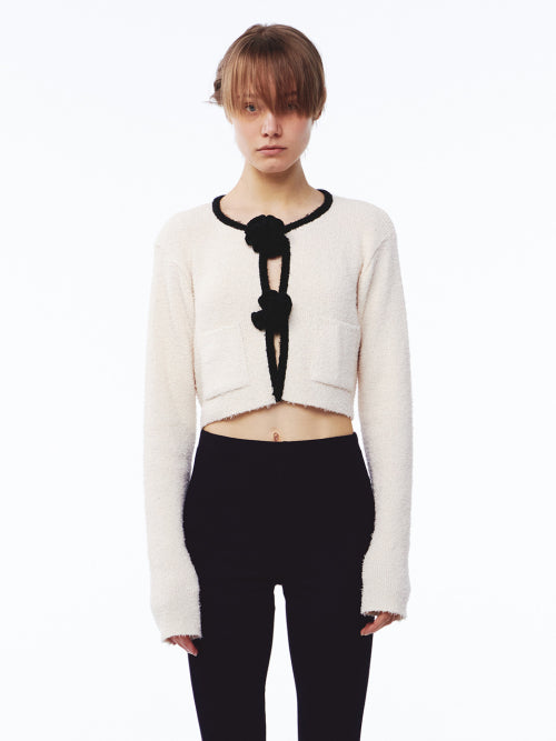 Crochet Knit Jacket Ivory