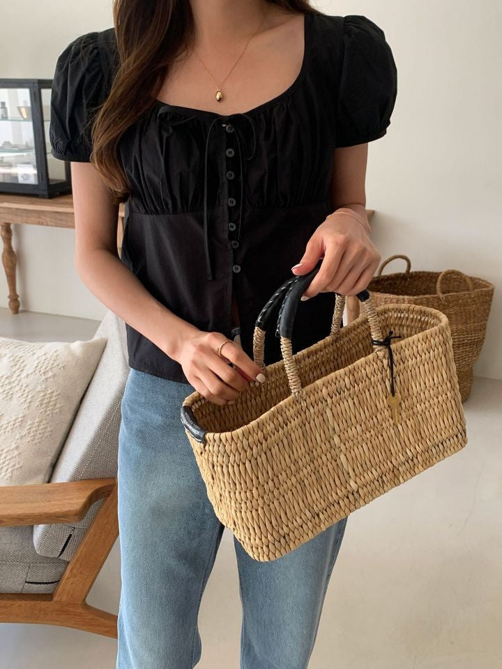 London Plate Innerwear Venice Blouse Puff Shirring Blouse Square Neck Blouse