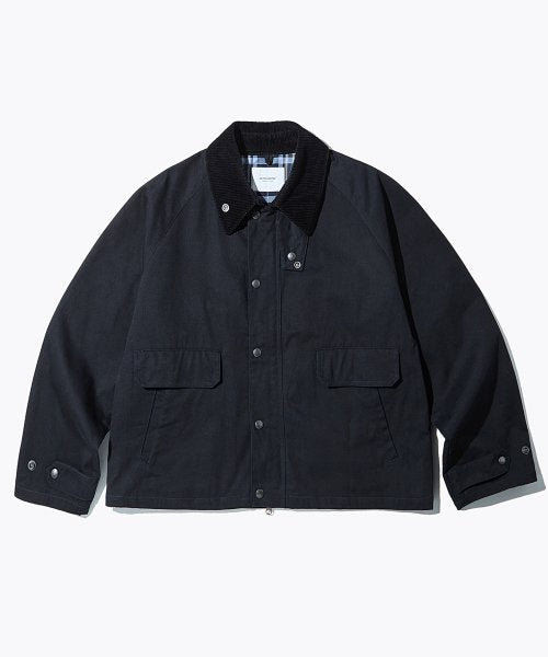 CORDUROY COLLAR SHORT JACKET_NAVY