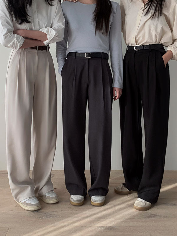 Slow & [Wide Fit/Season's Best Sale🏆] #SLOWMADE. Moment to Cover All Day Slacks (+Short/Basic/Long ver) - 4 Size