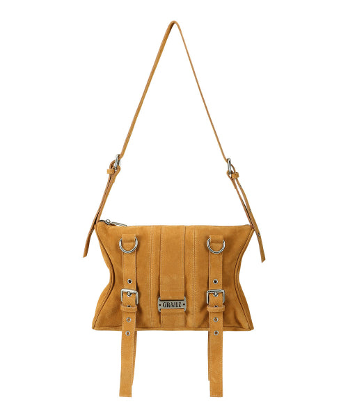 SUEDE BUCKLE BAG [TAN]