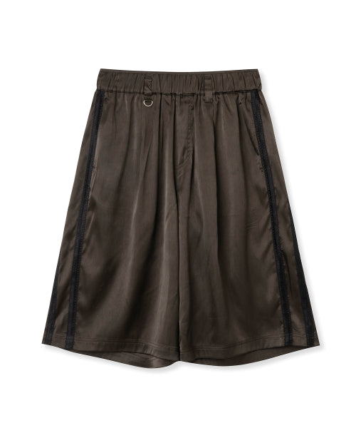 MILLO WOMEN Satin Lace Track Shorts [Deep Brown] - Size & Review | Musinsa