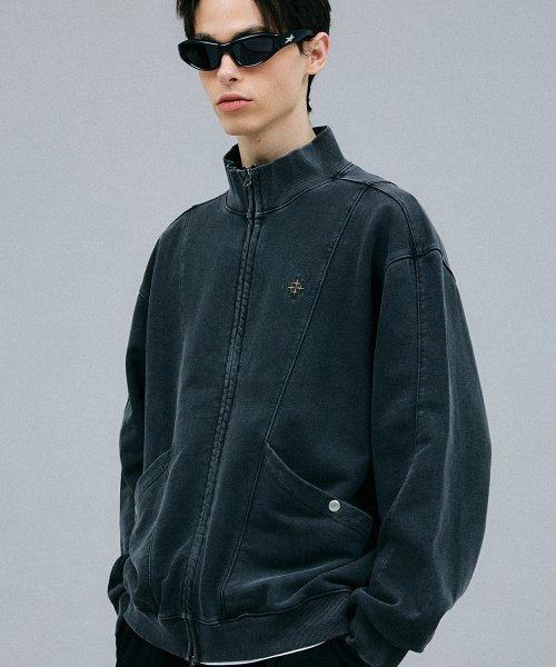 Incision Pigment Sweat Track Top Charcoal