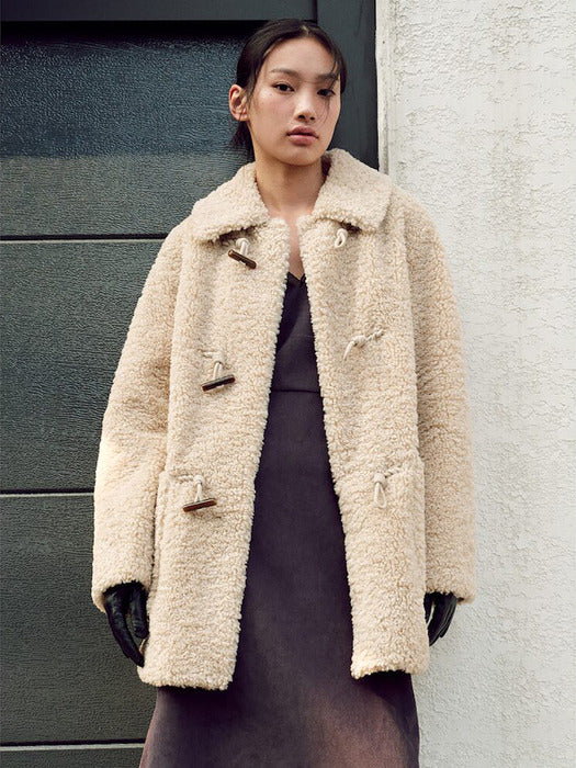 Fur Duffle Coat Beige (KE4Y3VM01A)