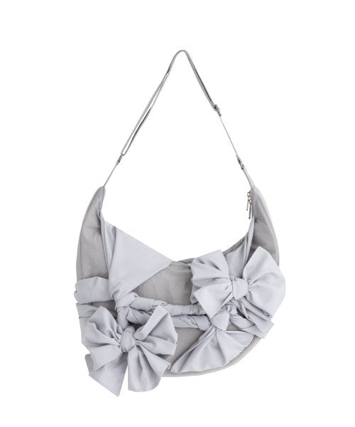 Knotted Shoulder Bag (Nylon-Silver)