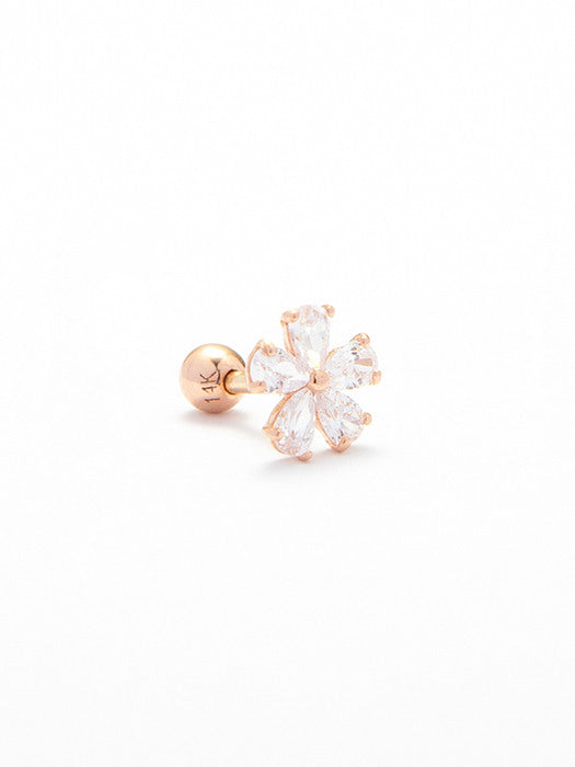 14k Snowflake Cubic Piercing (14K Gold) #W03