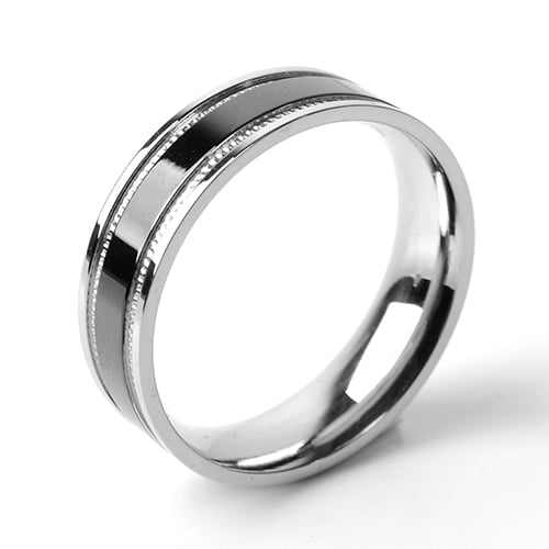 Surgical steel black point ring without discoloration/allergy