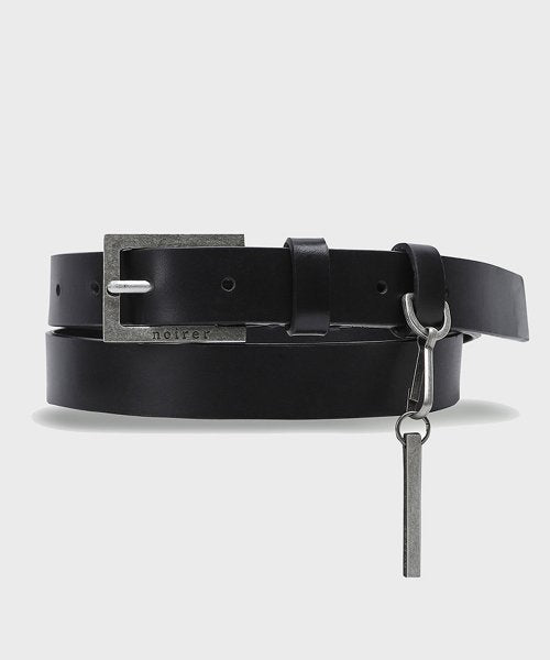 [Natural Cowhide] Leather Keyring Belt (BLACK)