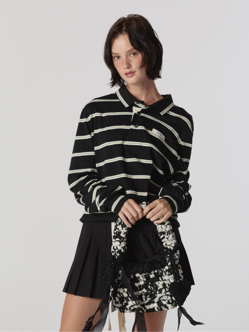 TERRY PK LONG SLEEVE (BLACK)