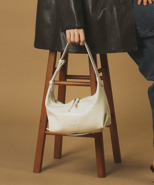 3way belted mini hobo bag Cream