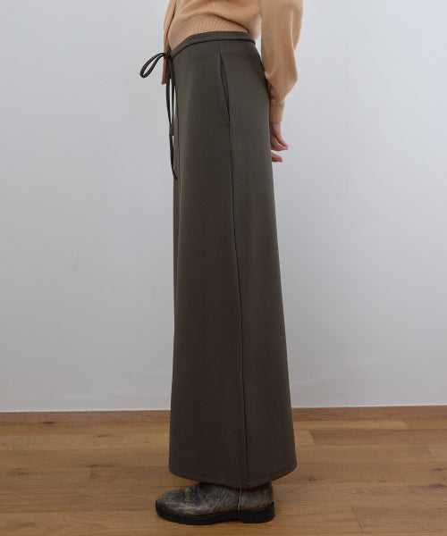 Easy relaxed long skirt, khaki gray