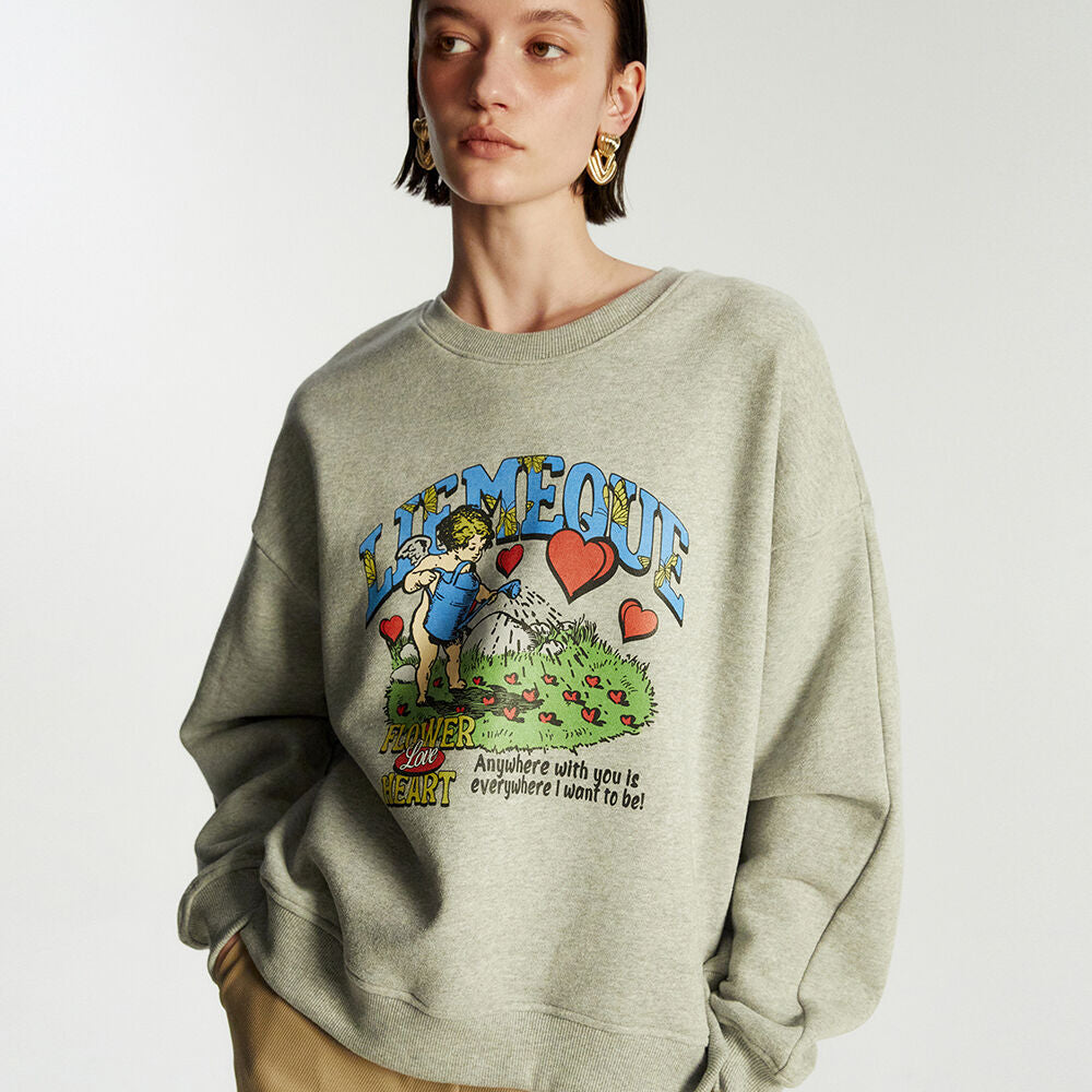 Heart angel sweatshirt gray