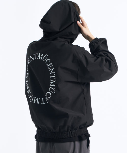 Back round windbreaker (black, charcoal)