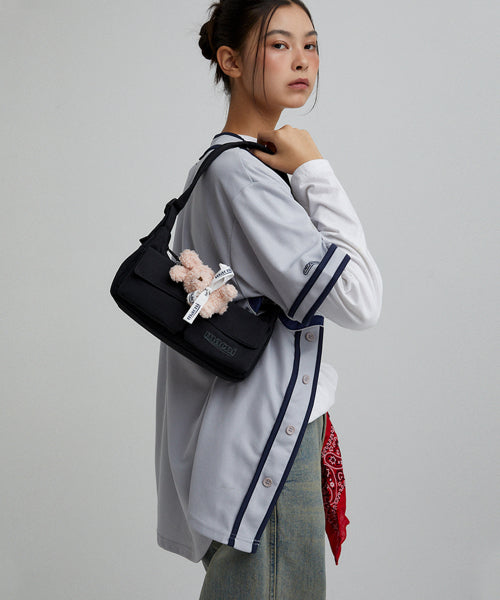 Two Pocket Mini Hobo Bag Black