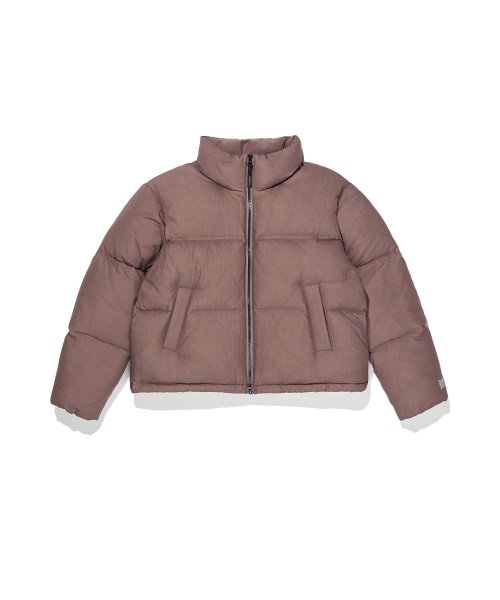 Cropped Puffer Jacket - Burgundy