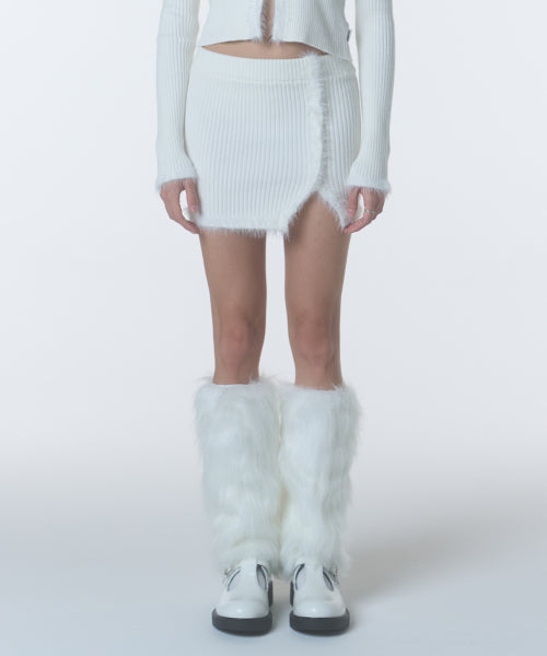 Trimming Ribbed Skirt [IVORY]