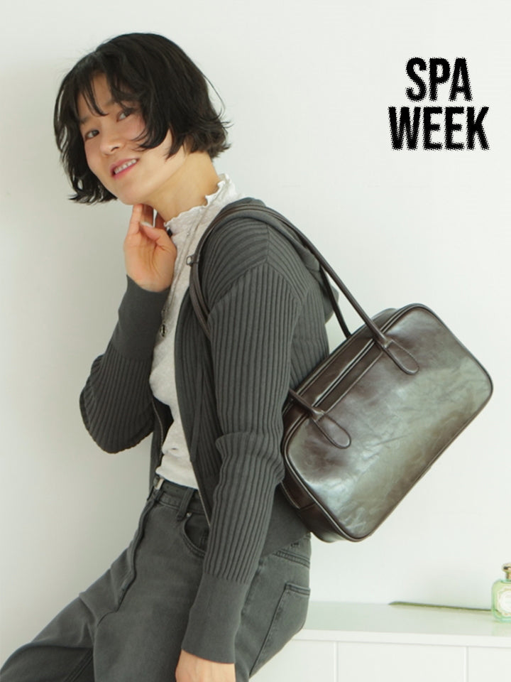 Spen [Bora Clair PICK] Classic Leather Square Shoulder Bag HPABGFA301