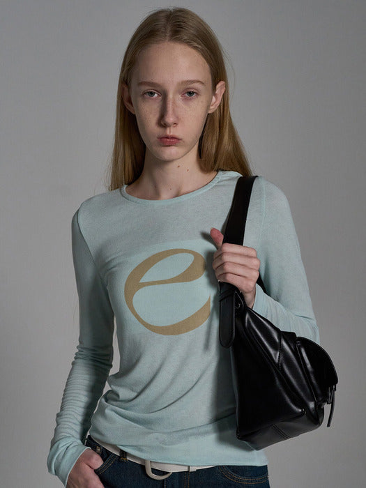 Sheering Long Sleeve T-Shirt_Mint