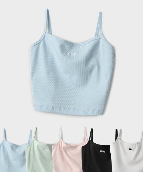 Logo Embroidered Sleeveless Crop Tank Top