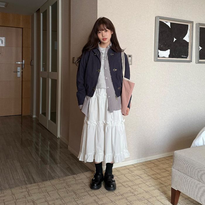Frill Teard Skirt_White