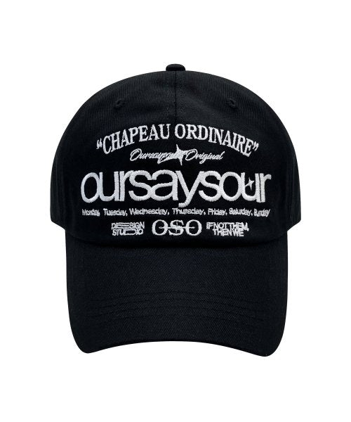 Lettering Logo Ball Cap Black